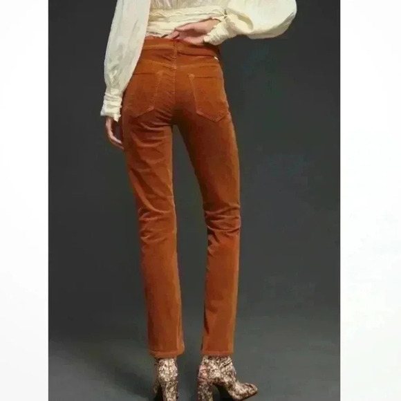 MOTHER The Mid Rise Dazzler Ankle Straight Leg in Hopscotch Cord Brown sz 23 new - Picture 4 of 9